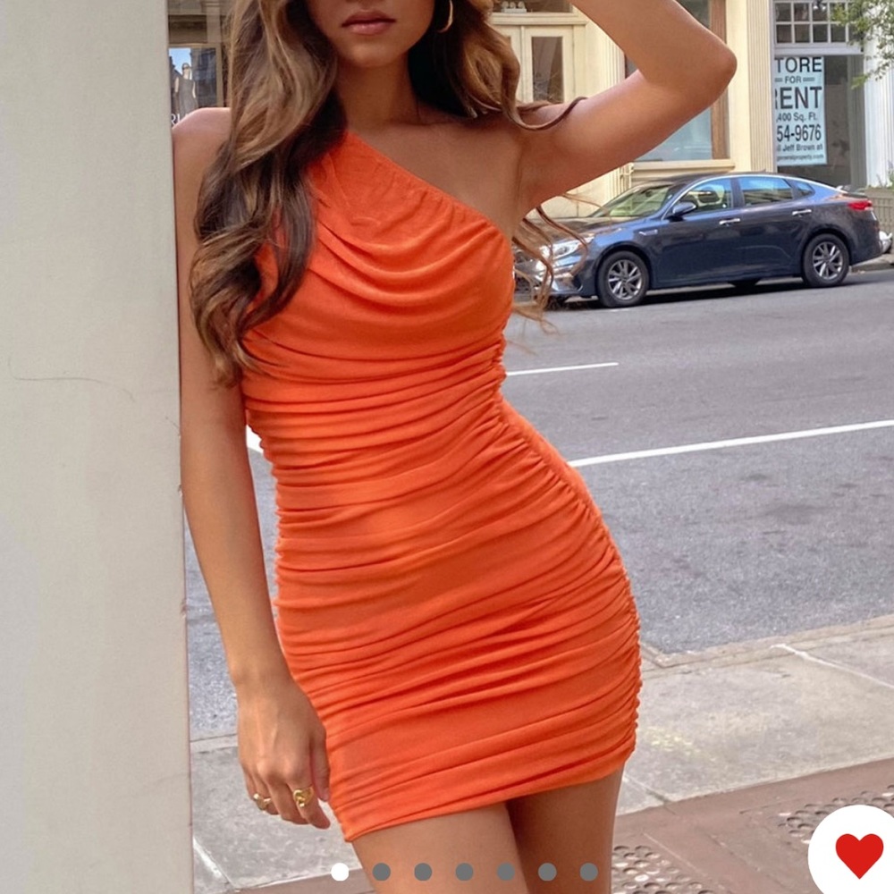 Goddess Mini Dress Orange - Princess Polly